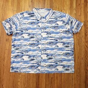 Columbia PFG Mens Button Down Shirt Size 5XL Blue Fishing